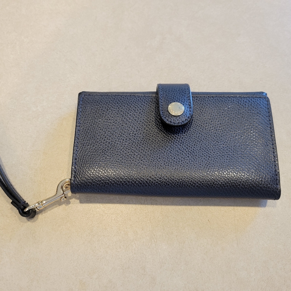 Black COACH WALLET pebbled leather